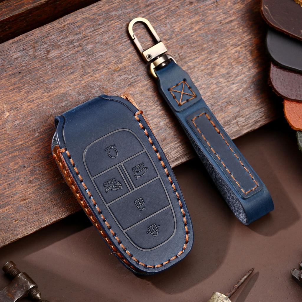 Korean Car Key Case Is Suitable for Modern Special Leather Handmade Car Key Case Cowhide
