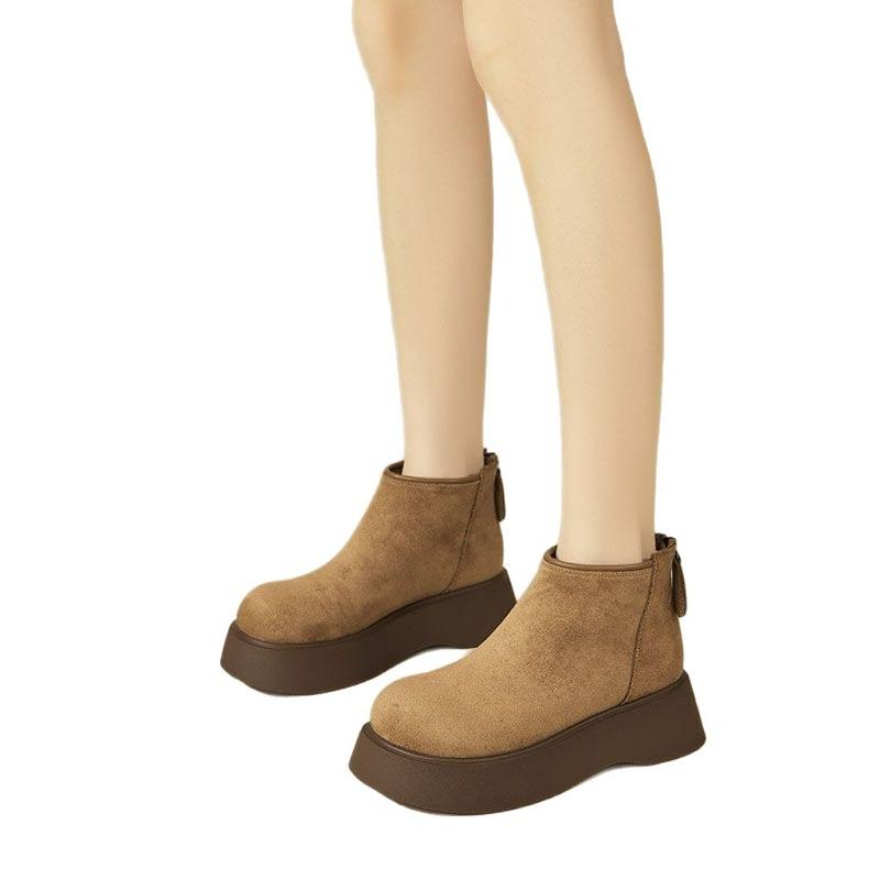 Snow Boots, Thick-soled Height-increasing Shoes, New Women's Boots, Fleece Cotton Boots, Short Boots