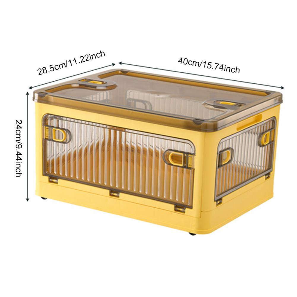 

Foldable Storage Bins With Lids Wheels Doors Trunk Organizer Collapsible Storage Box With Clear Doors Storage Cabinet Organizer жёлтый