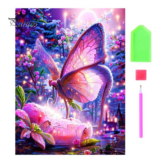 

1 комплект DIY 5D комплект алмазной живописи повысит креативность, украсит ваше пространство, узор бабочки, мозаика, вышивка крестиком A