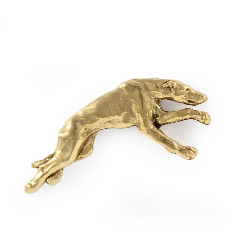 Greyhound, English Greyhound - Gold-plated Pin Brooch, Elegant Dog Ornament, Unique Pin by Art-Dog Brand