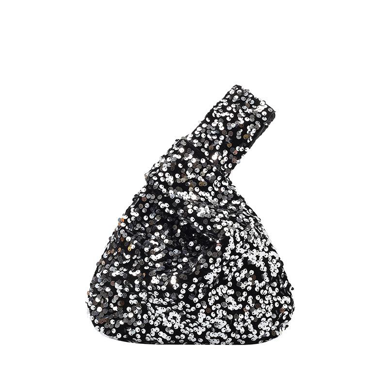 Fashion Knot Handbag Starry Sky Blingbling Artie Storage Bag for Girls School Office Use серебряный