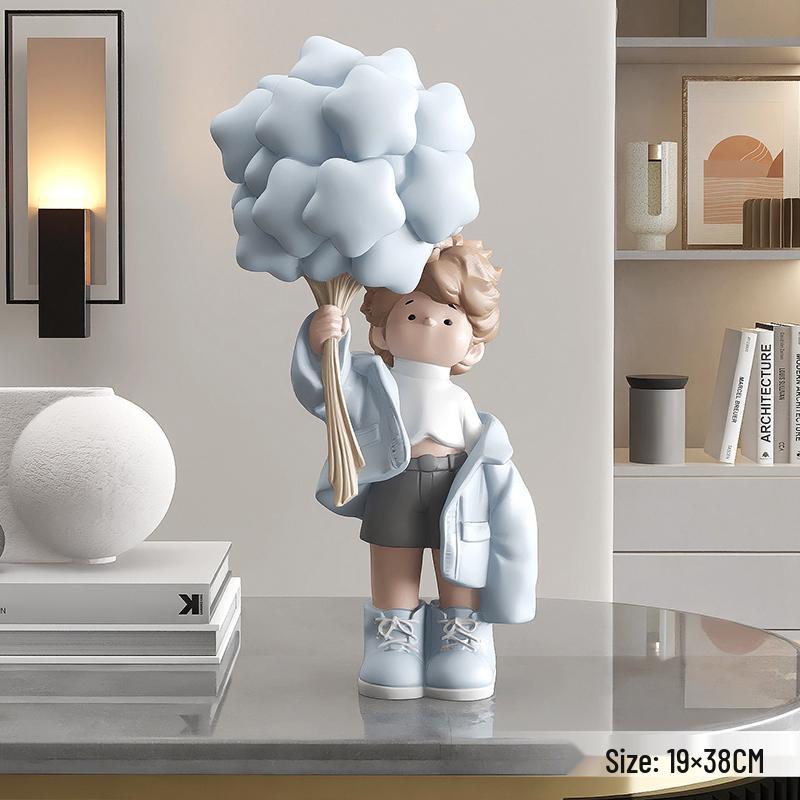 Creamy Style Girl Figurine: Elegant Home Decor for TV Cabinet, Wine Cabinet, or Entryway - Perfect for Birthday and Housewarming Gifts.