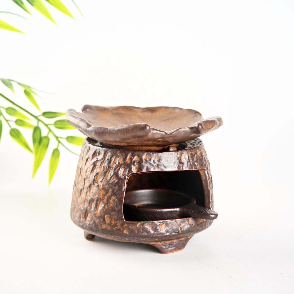 Chinese Antique Tea Incense Burner & Candle Warmer with Cedar Diffuser