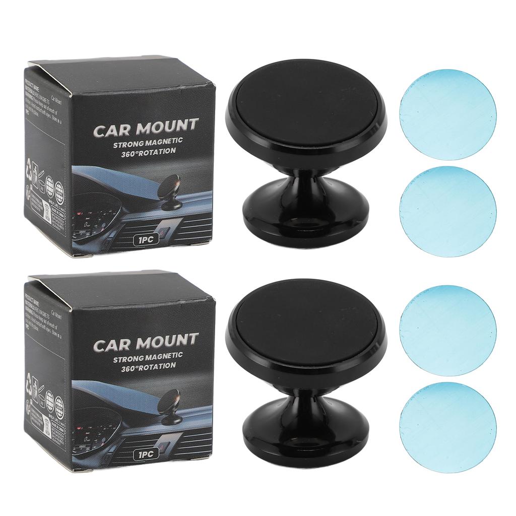 2PCS Car Mount Phone Holder Plastic 360 Degree Rotation Magnetic Automobile Cell Phone Holder
