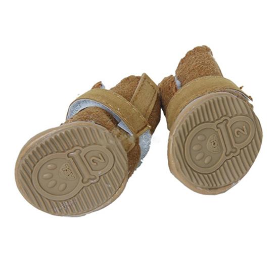 Haustier Hund Winter Anti-Rutsch-Bequem Gehen Warme Gemütliche Berber-Fleece-Schuhe Schneestiefel