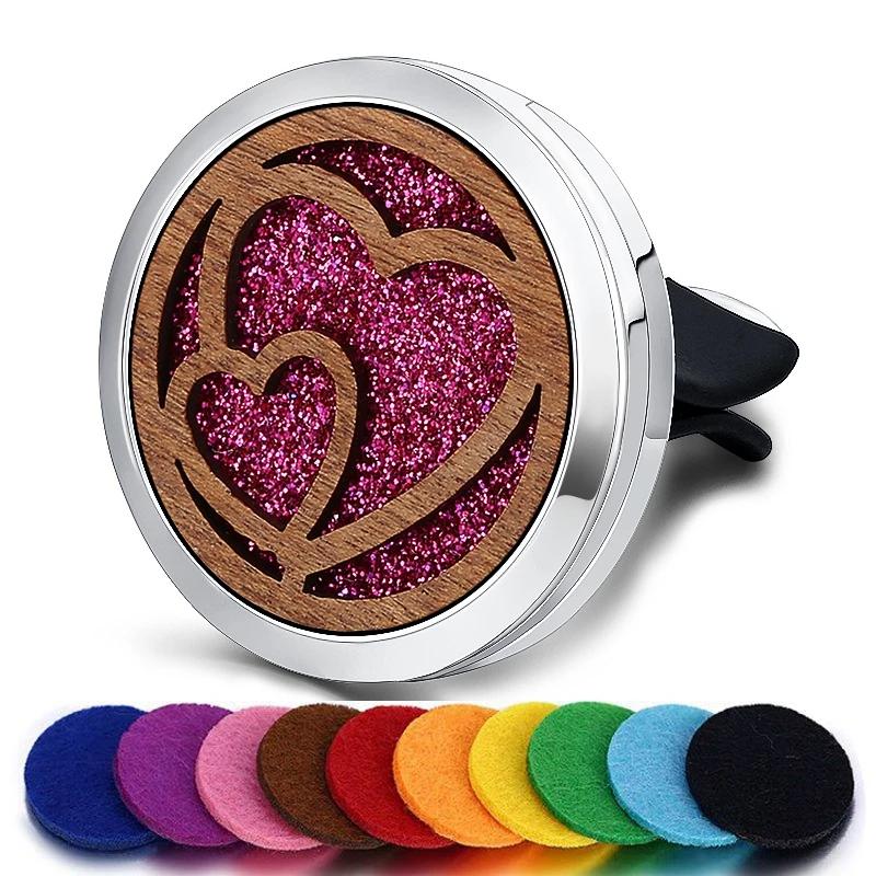 Refillable Car Air Freshener Smell Natural Wood Perfume Diffuser Clip Auto Vent Freshener Decoration Interior Accessories