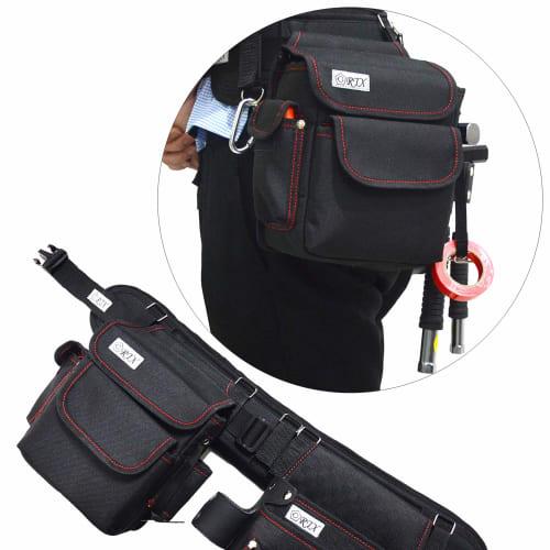 Electrician's Waist Bag, Nail Bag with Lid, Tool Holder, Two-Tier, with Tape Hook
