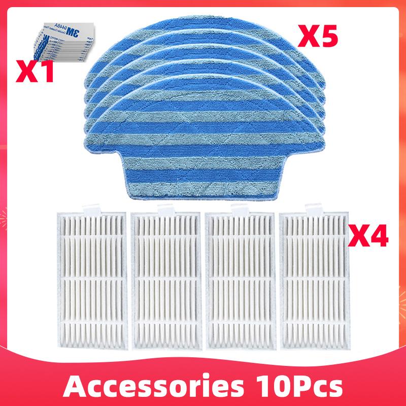 Compatible For iLife V55 Pro / Gutrend Joy 90 Pet / Kitfort KT-518 Robot Vacuums Filter Side Brush Mop Cloths Rag Accessory Part