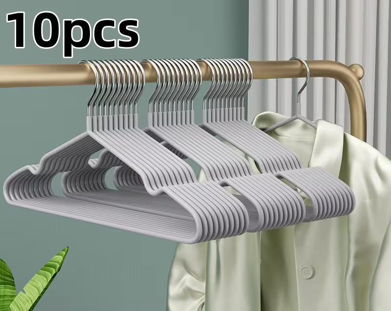 10pcs Non Slip Hangers, Durable Duty Hangers, No Shoulder Bump Suit Hangers, Laundry Hangers,Space Saving Adult Clothes Hangers
