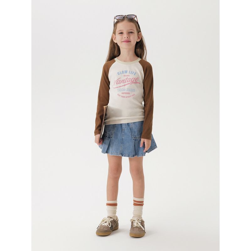 Mark Jenny Girls' Sweet and Cool Versatile Denim Short Skirt Pleated Skirt Kidsren's Skirt 2026 Spring New Style 250136