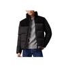 Comfortable Solid Color Spliced Puffer Jacket Simple Long Sleeve Cotton Coat Men Jackets Black J30J326091-BEH