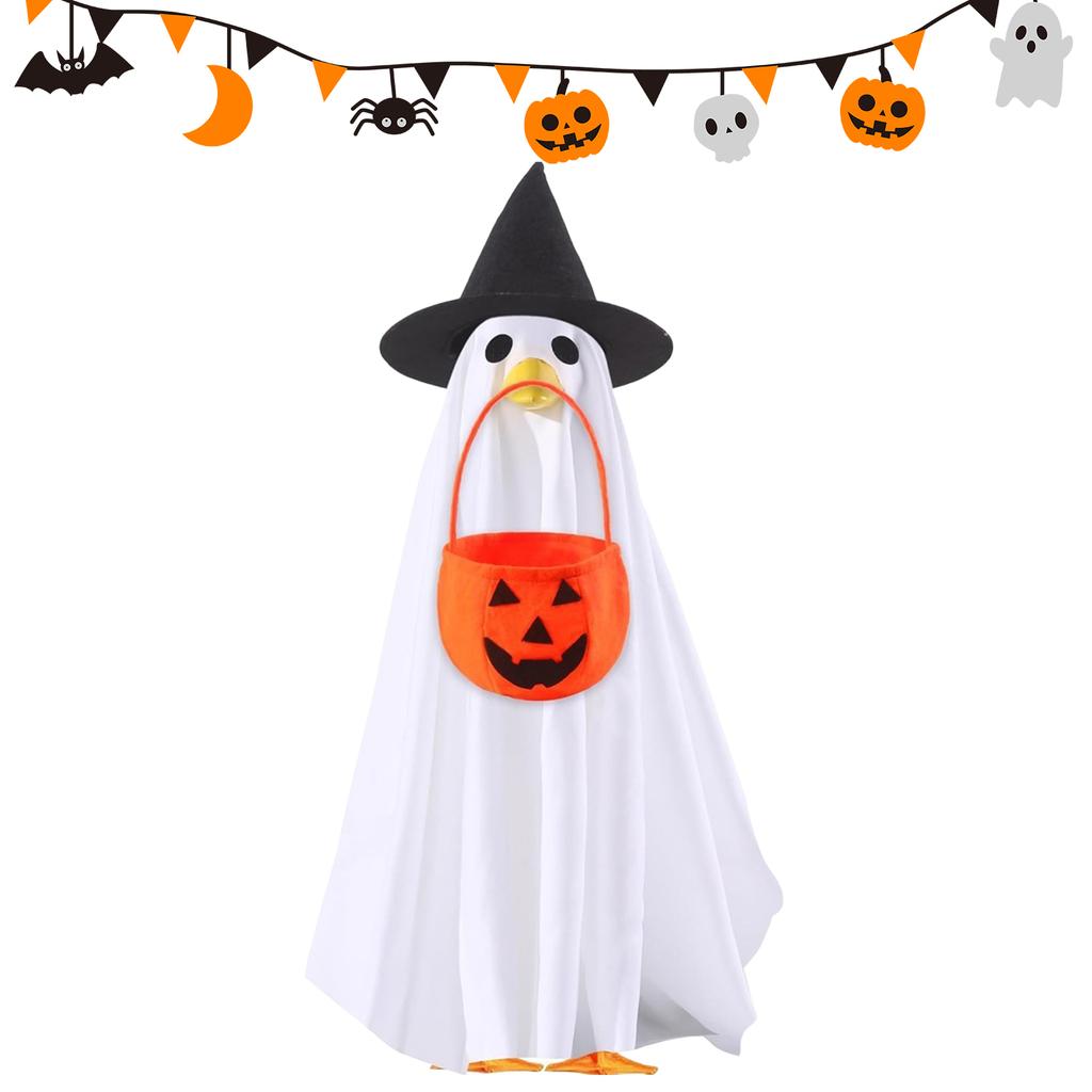 Halloween Goose Outfit Vibrant Halloween Ghost Porch Goose Outfit Halloween Goose Shirt Decor for Outdoor Patio Yard Lawn Decor