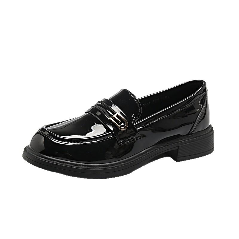 2025 New British style loafers Doudou shoes platform shoes one pedal women's shoes French single shoes Mary Jane small leather shoes