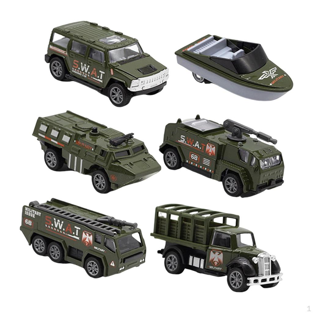 6 Pcs Pull Back And Move Alloy Vehicles, 2.7-3.2 Inch, Crash Resistant, Some Movable Joints,