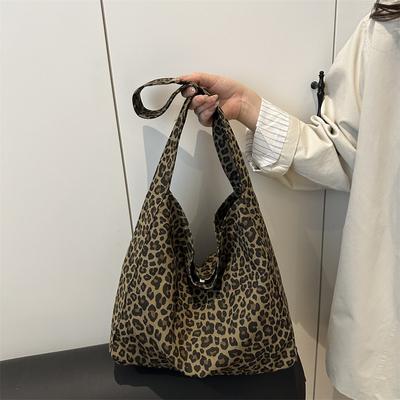 Baumwolltasche mit Leopardenmuster Damen neue Mode beliebt einfach Pendlertasche lässige Retro-Umhängetasche