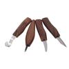 4PCS Wood Carving Tools with Sharpening Stone Leather Strop Walnut Handle Digging Sculpting Set for
