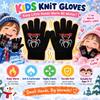 Thickened Kids Knitted Gloves Cartoon Print Thermal Gloves Children Winter Warm Gloves  Boys Girls