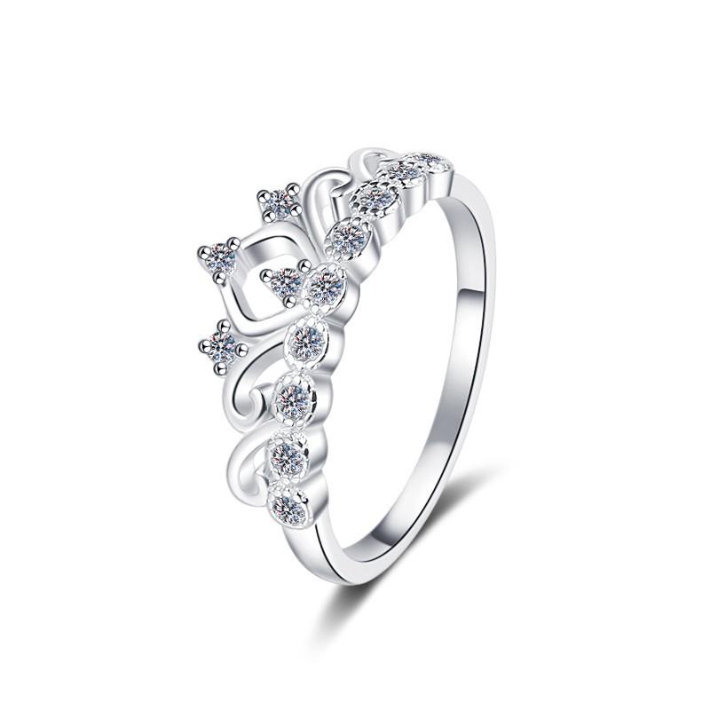 Jewelry Vintage Crown Shape S925 Sterling Silver GRA Certificate Full VVS1 Moissanite Stackable Ring Wedding for Women