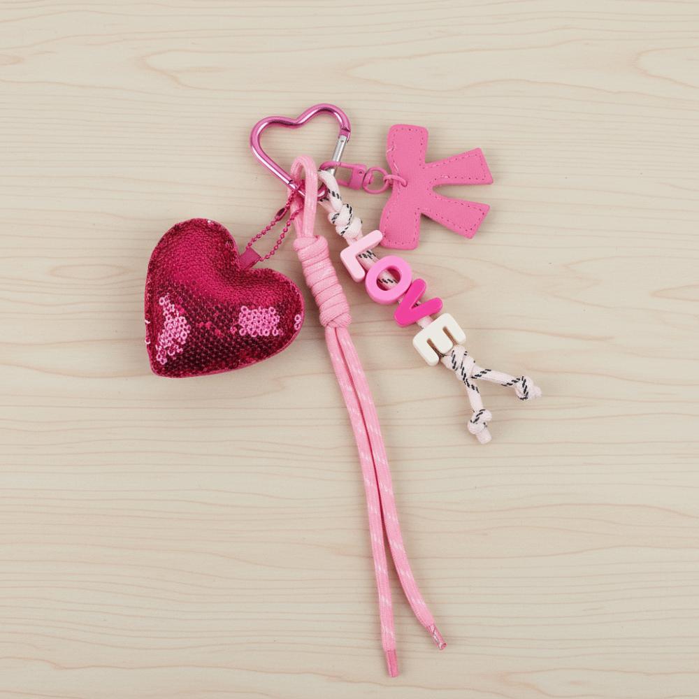 Key Ring Love Pendant Bag Accessories Braided Rope Pendant Love Keychain  Car Key Pendant