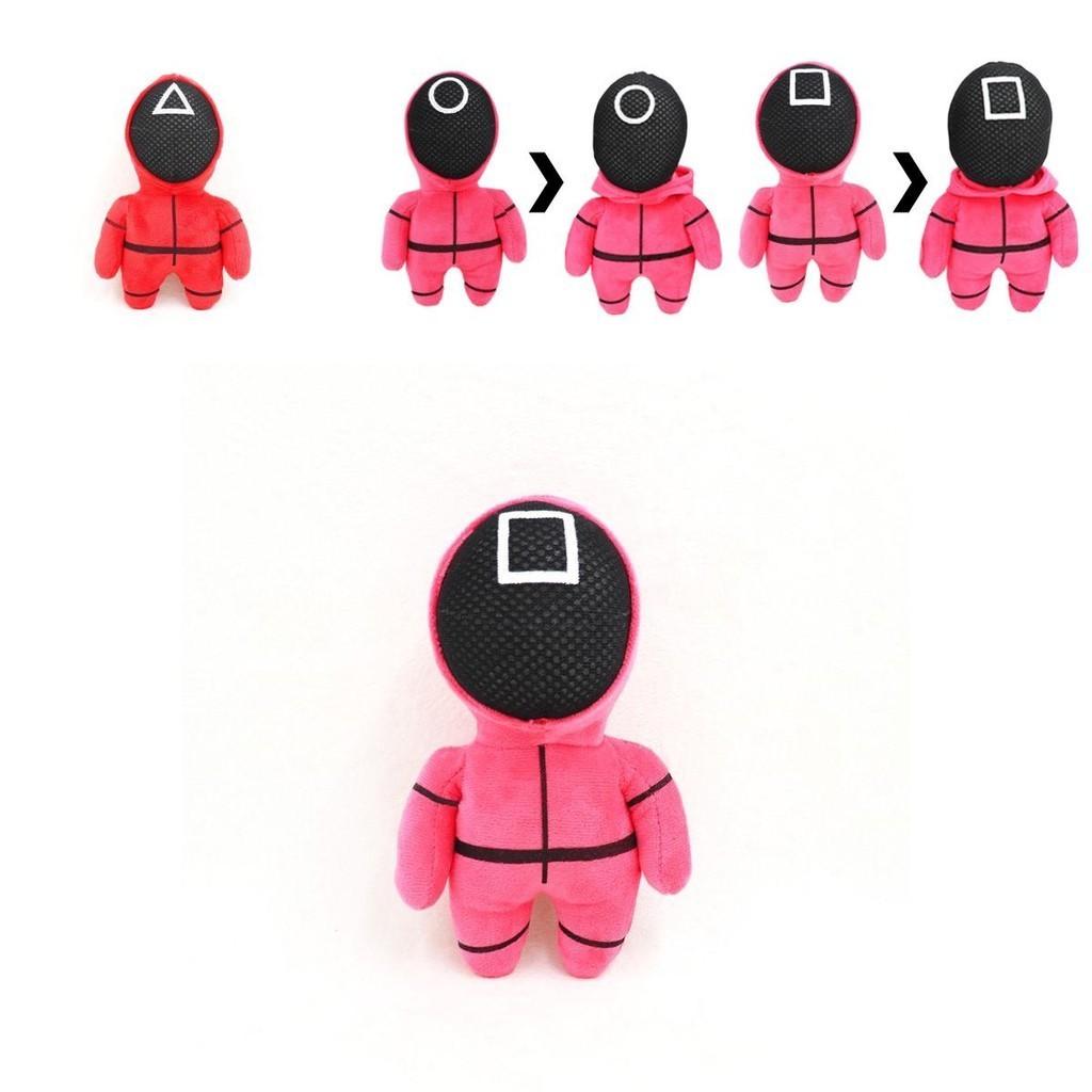 Red Game Squid Guard Worker Staff Plush Toys Front Man 001 456 218 Stuffed Doll