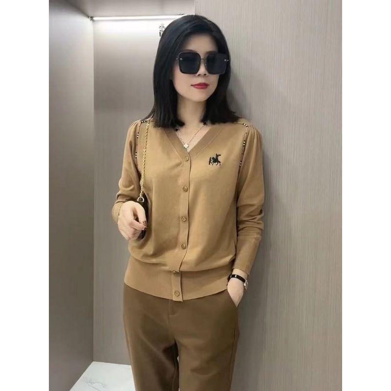 

British Style V-neck Wool High-End European Goods Knitwear CAMEL M