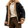 Male Jacket Turn-down Collar Pockets Polyester Zipper Closure Winter Coat for Outdoor