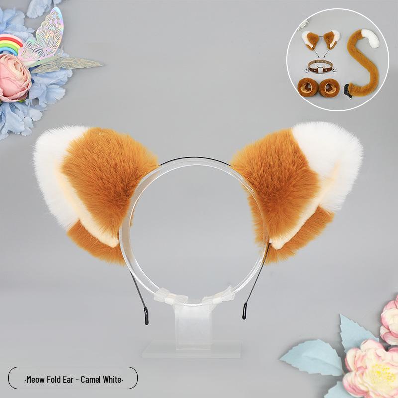 Handmade Plush Cat Girl Maid Fox Beast Ear Headband Hair Accessory