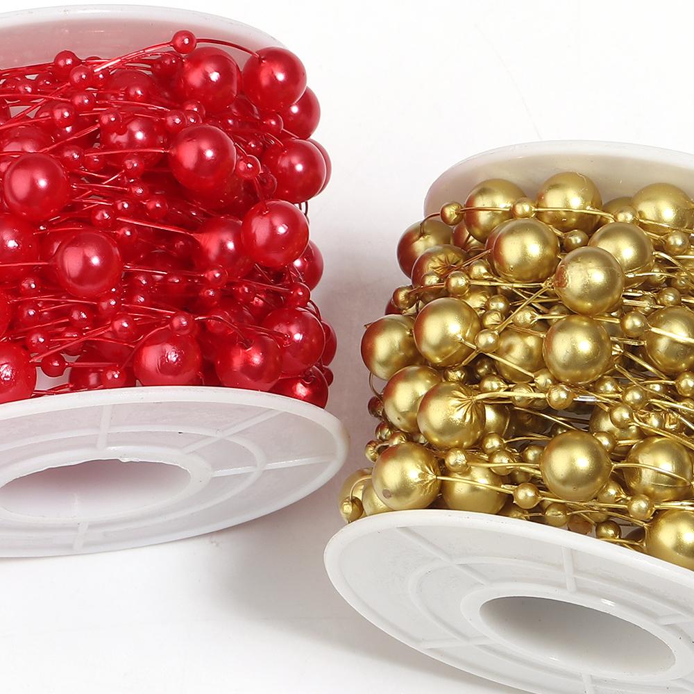 10Yards ABS Imitation Pearl Bead Chain Line Cord Thread Trim For Jewelry Making DIY Wedding Dress Headwear Bouquet Decoration