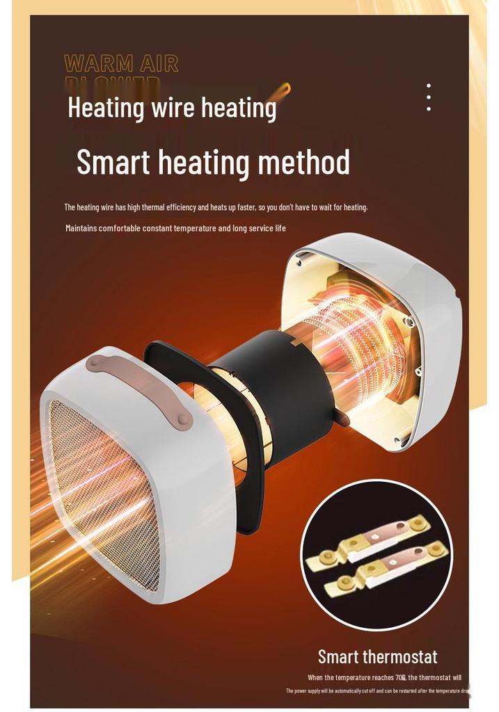 Portable Desktop Electric Fan Heater for Home and Office