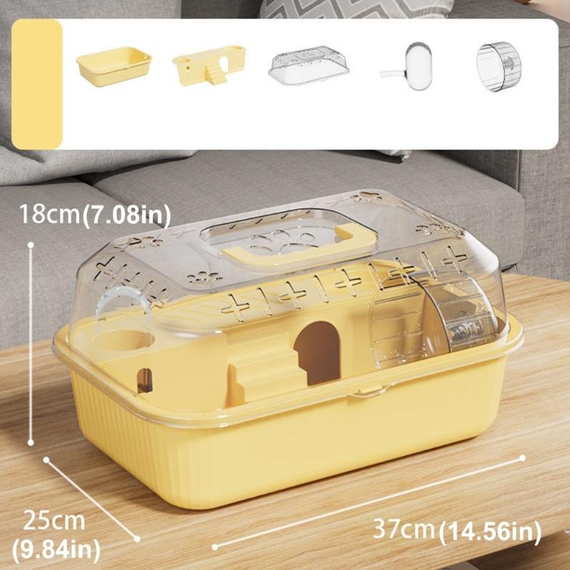 Double Deck Spacious Hamster Cage Portable Transparents Materials for Easy Monitoring Light Weight Construction