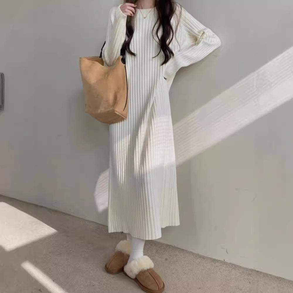 Fat Mm Large Size Women's Clothing New Spring and Autumn Lazy Wind Long Dress with Coat Knee Bottom Skirt