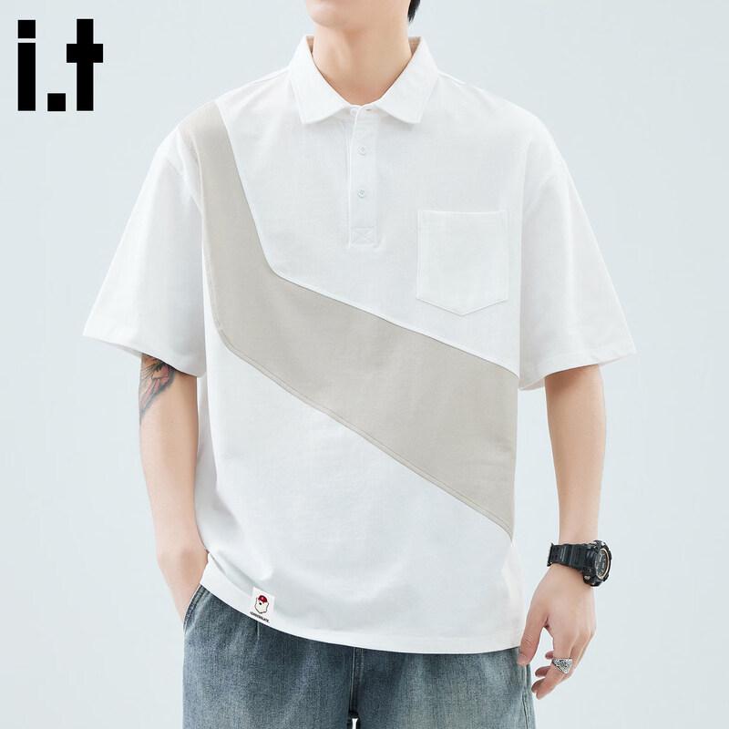 CHOCOOLATEit Men's Color Block Short Sleeve Polo Shirt