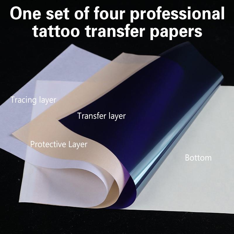 10 Pcs Tattoo Transfer Paper A4 Size 4 Layers Freehand Tattoo Transfer Machine Thermal Copier Stencil Paper Quality Stencil