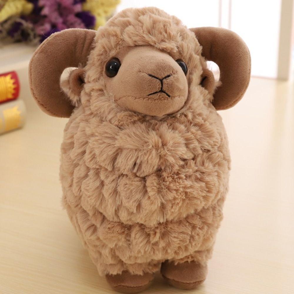 

Big Horns Baby Goat Plush Doll PP Cotton Baby Goat Keychain Sheep Plush Toys Valentine s Day Gifts 25cm коричневий