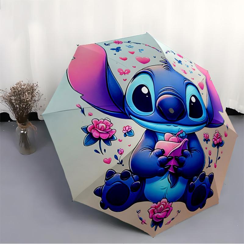 1pc Stitch Automatic Umbrella | Portable Foldable 8-Rib Manual Open, Casual Accessory, Durable Canopy yy250823071