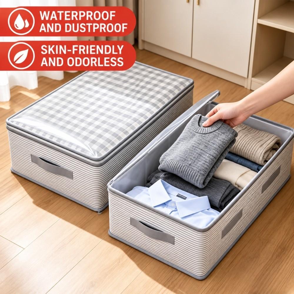 Dust-Proof Clothes Storage Bag Clear Window Bedding Storage Box  Under Bed Storage
