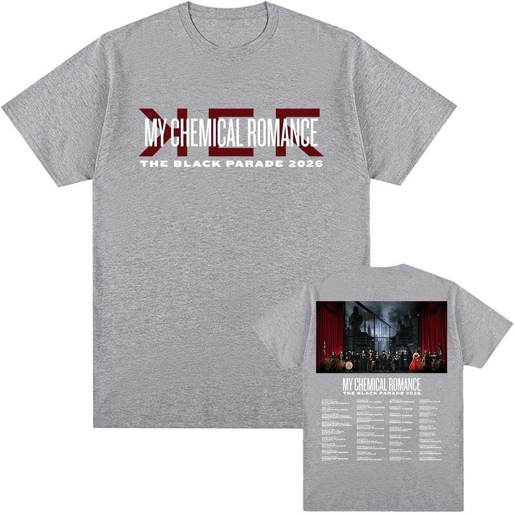 

THE BLACK PARADE 2026 Tour T-shirt Rock Band My Chemical Romance Tshirts Short Sleeve Cotton T Shirt Unisex Streetwear XS