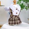 Pet Dog Shirtdress Tartan Dresses for Cat Elegant Dogs Dresses Puppy Clothes Cats Costume Four Season Party Clothing