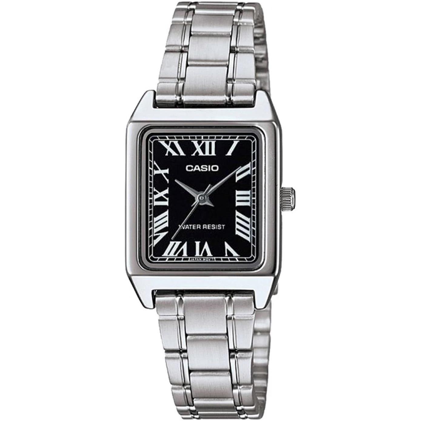 CASIO Standard Analog Ladies Watch LTP-V007D-1B Black Silver Metal Band Overseas Model