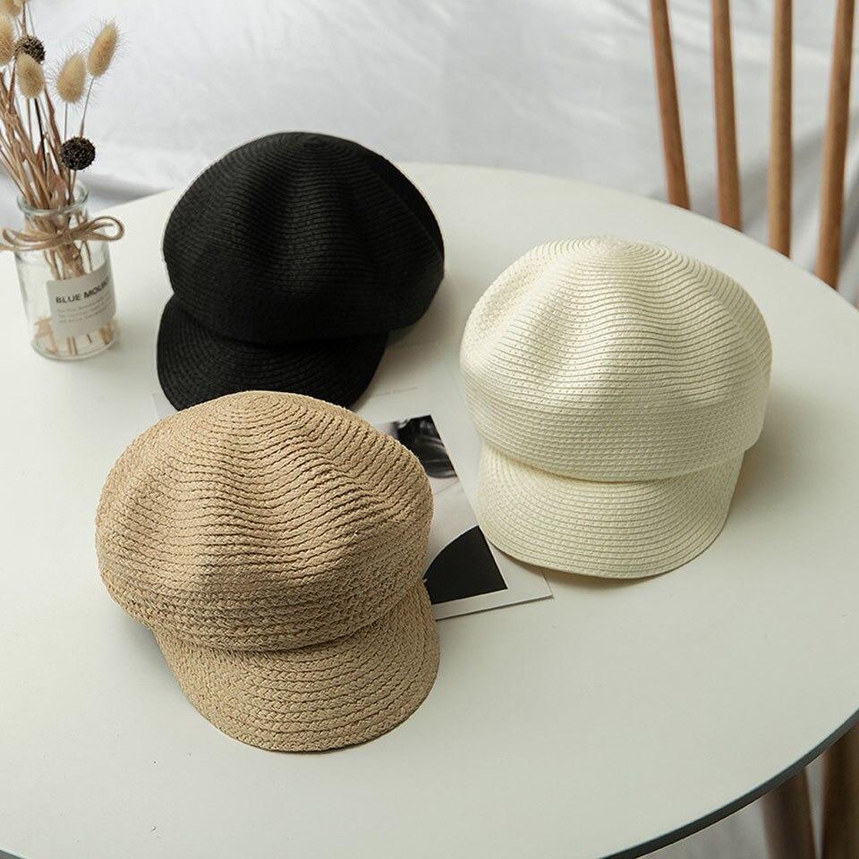 Natural Raffia Straw Hat Cap Berets 