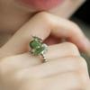 925 Sterling Silber Schmuck Vintage Natürlicher Jade Blume Fingerringe für Frauen Hochzeitsfeier Schmuck Für Mädchen Freundin Geschenk