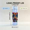 1PC Colorful Decorated Elephant Art Print 750ml Color Plastic Sports Water Bottle Leakproof Flip Straw Lid Suitable for Sports Office Home Use