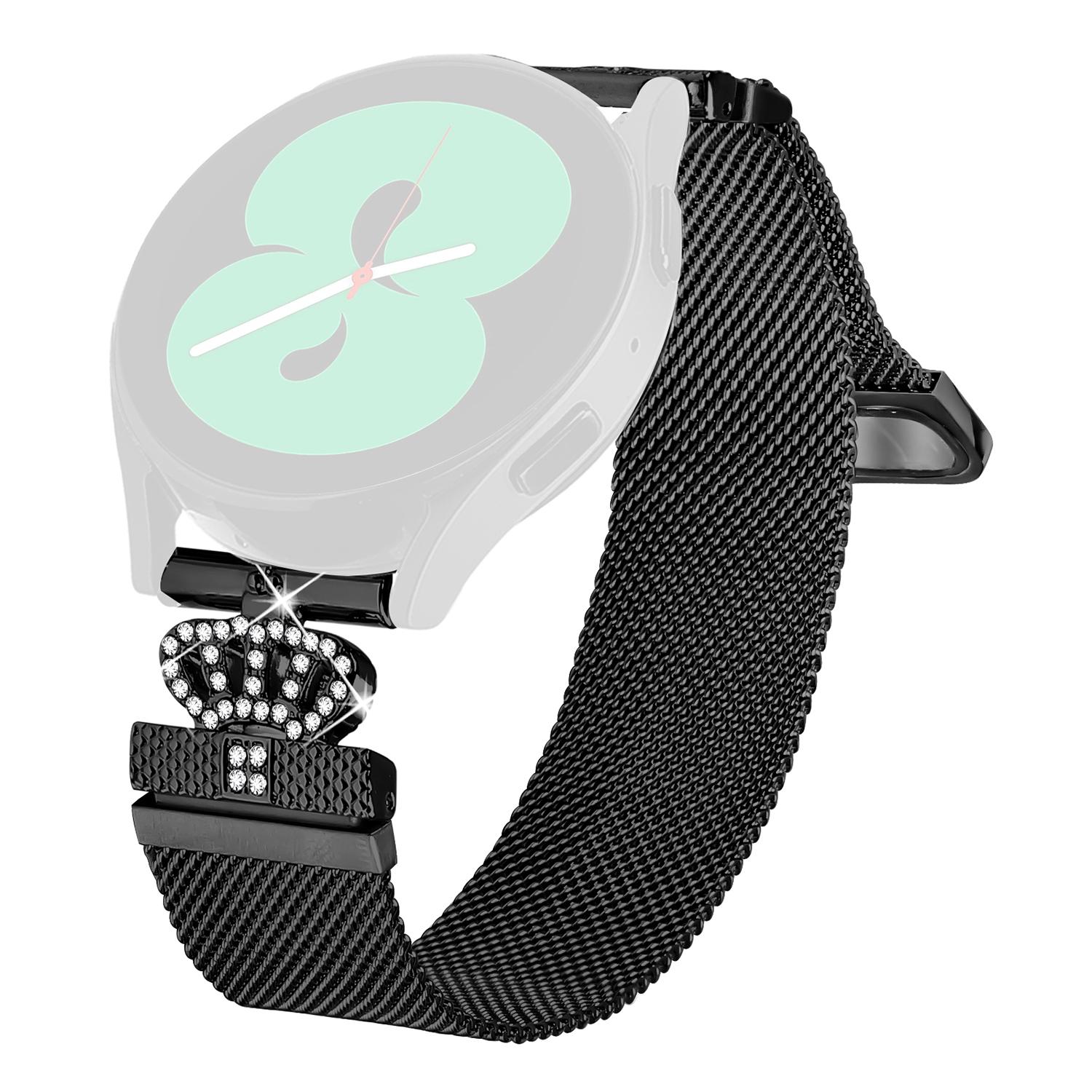 

For Huawei Watch GT 2 42mm Milanese Mesh Band Magnetic Crown Clasp Stainless Steel Strap A