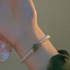 Strip imitation pearl aquamarine bracelet female niche design temperament girlfriend birthday