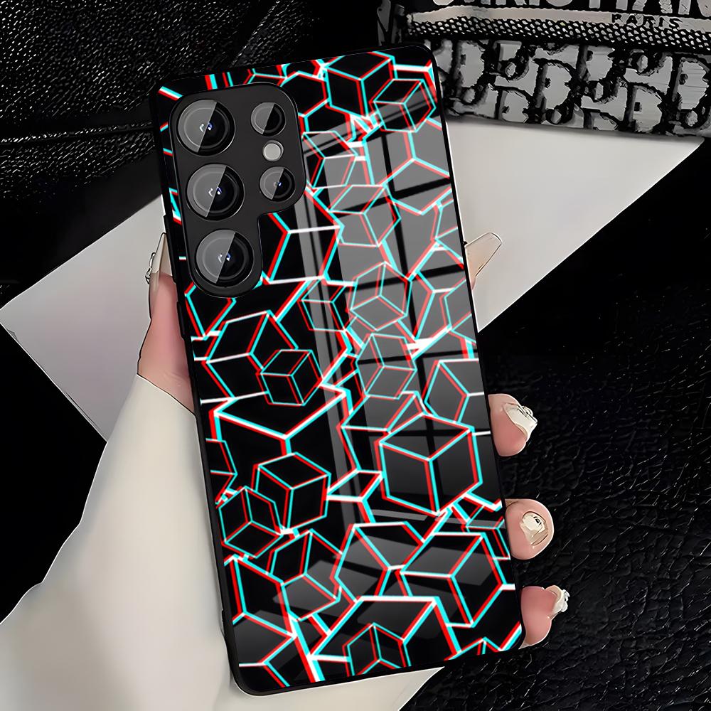 G-Geometry Dash Game Phone Case For Samsung S26 S25 Plus S20 S20 Plus S22 Ultra S23 FE S21 Plus S21 Ultra Glass Cover Samsung S24 FE