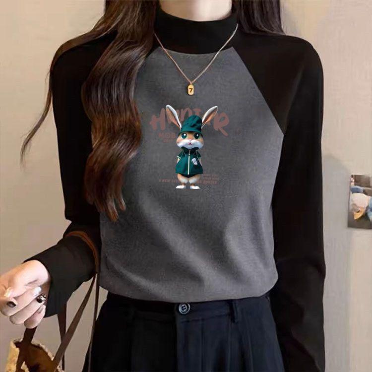 

Women s Slim-Fit Thermal Fleece-Lined Long-Sleeve T-Shirt with Brushed Surface and Simple Print 2XL (Recommended 125-140 jin)