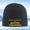 New Text lettering Quentin Tarantino black background Men Women Unisex Knitted Hat Beanie Pullover Cap Winter