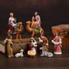 Christmas Nativity Figurines Resin Nativity Scene Statue with Stable Holy Family Statue Table Centerpieces Home Decors