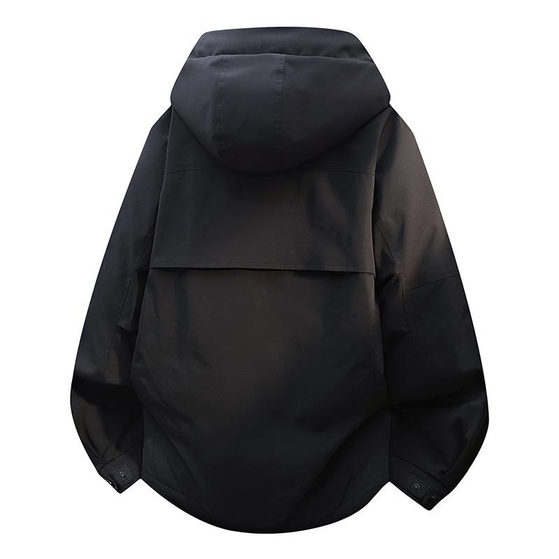 Men's Waterproof Cold-Resistant Down Jacket - 90% White Duck Down, Winter Casual Thickened Workwear, Trendy Design